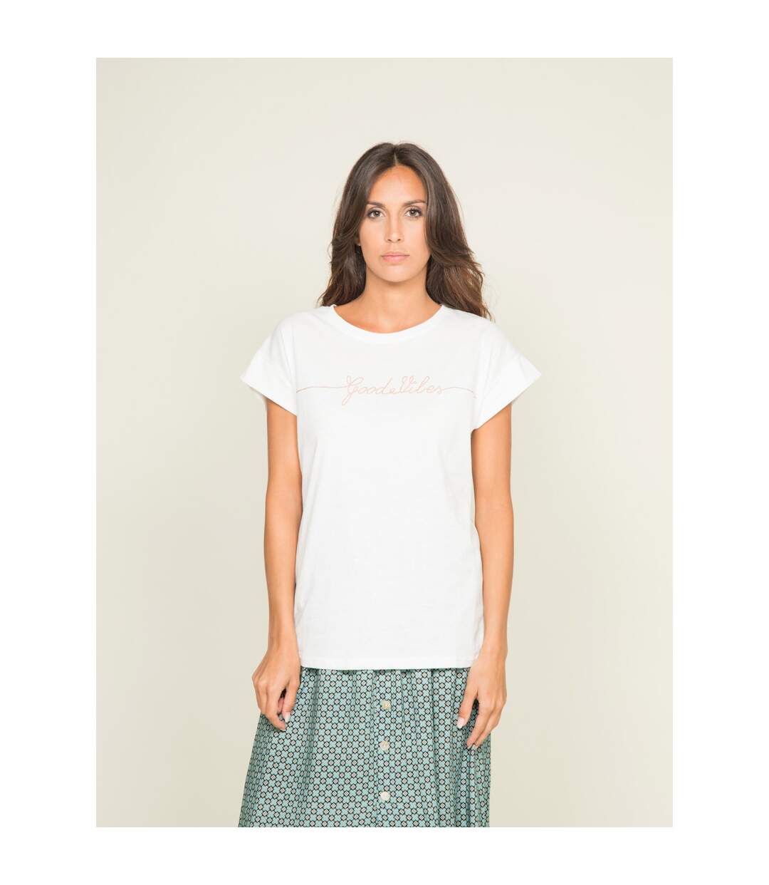 T-shirt col rond message FIBES - Dona X Lisa-1