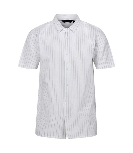 Regatta Mens Shorebay Stripe Short-Sleeved Shirt (White/Dark Denim)