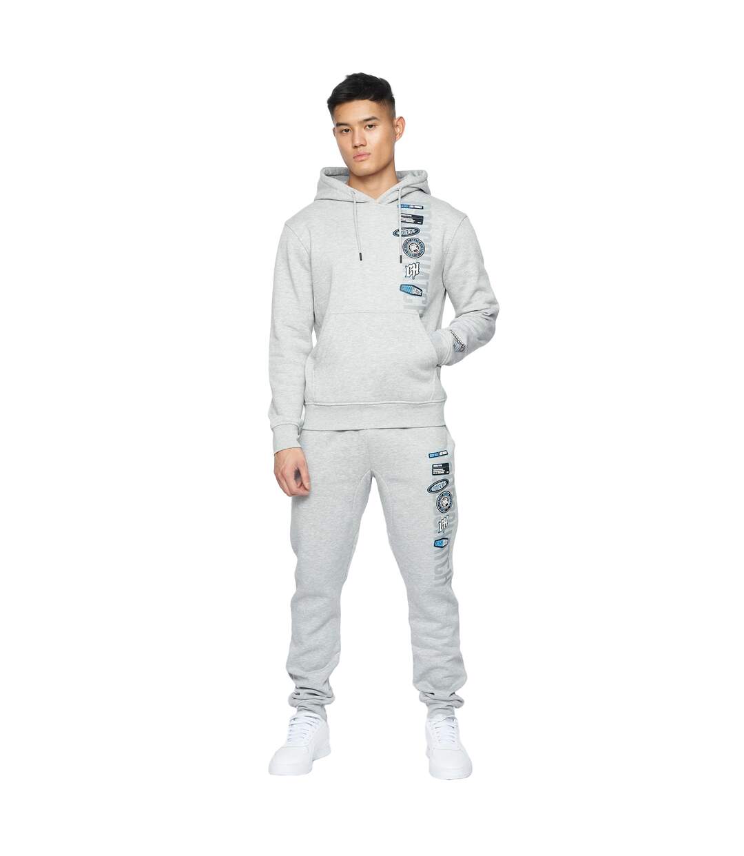 Sweat À Capuche Pepperhill Homme Gris Clair Chiné Crosshatch-1