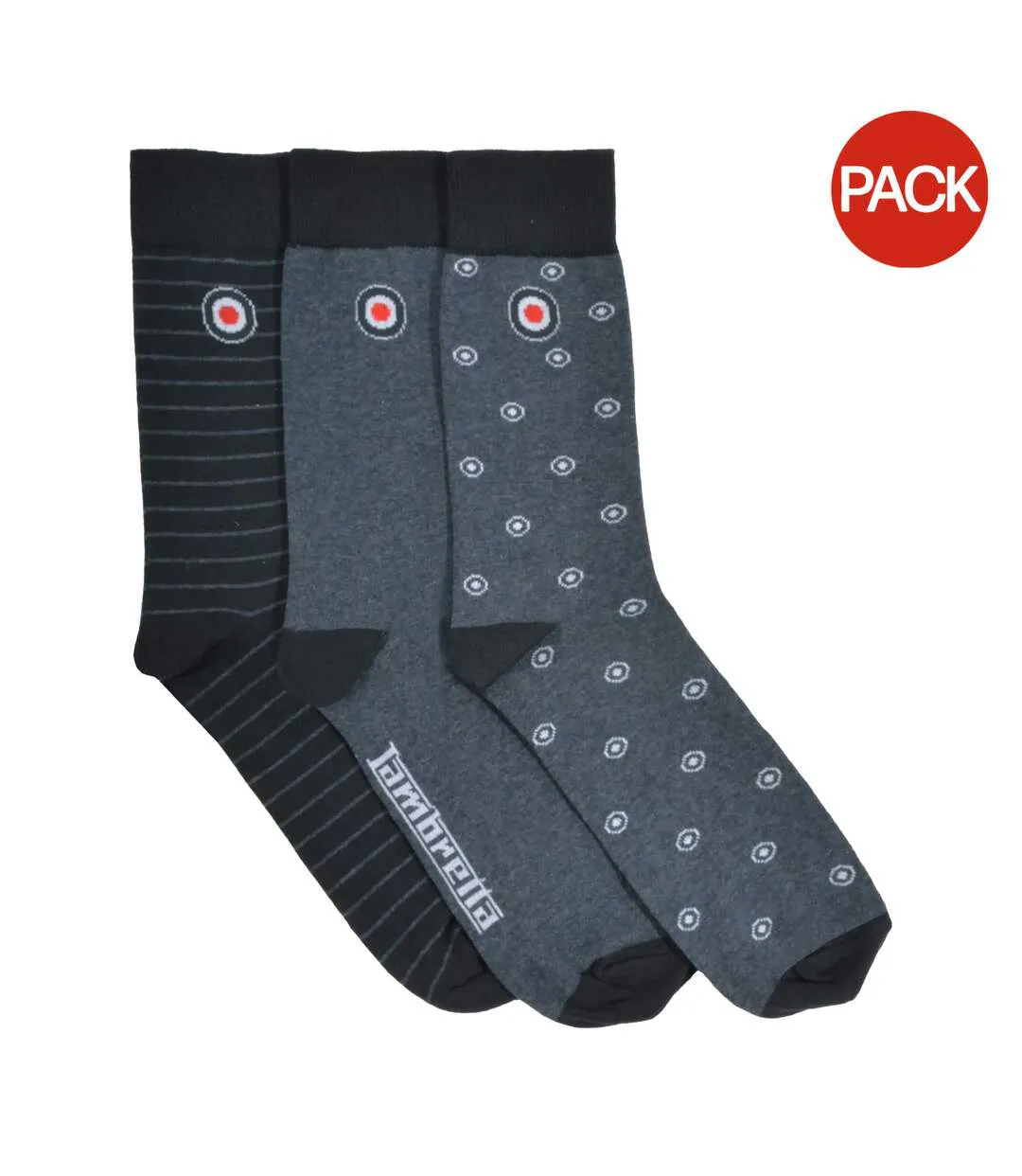 Pack Of 3  Mens Target Socks  Dark Blue Lambretta-1