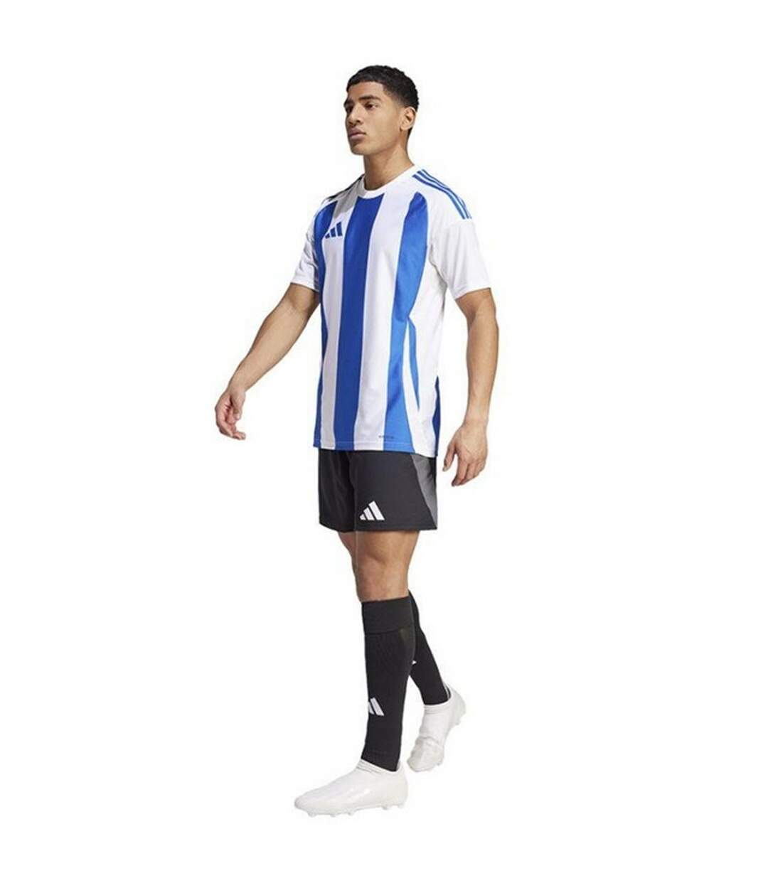 Maillot De Foot Style À Rayures Homme Blanc Bleu Adidas-4