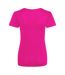 Just Cool Womens/Ladies Sports Plain T-Shirt (Hyper Pink) - UTPC2129