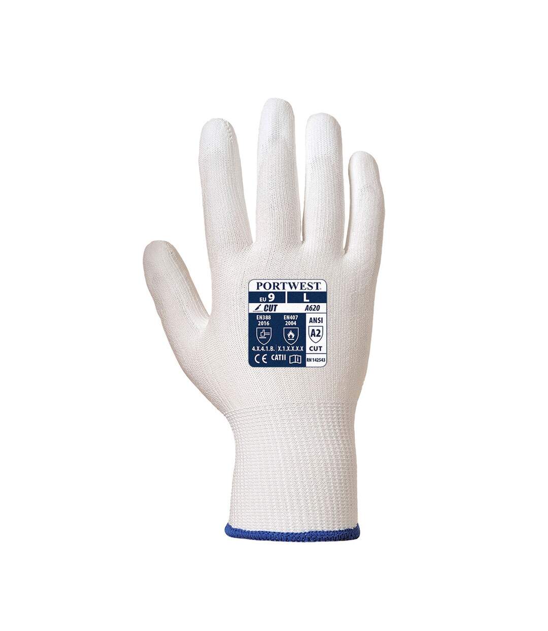 Unisex adult a620 lr pu palm cut resistant gloves xl white Portwest-2