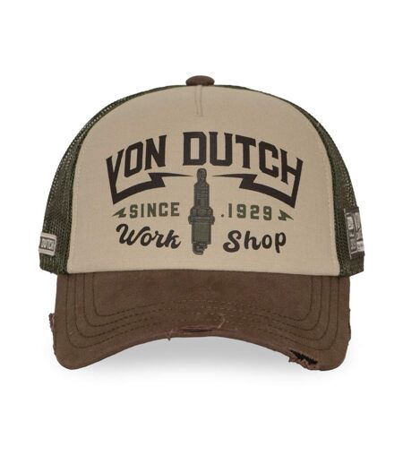 Casquette trucker filet effet usé avec print Crew Work Shop Vondutch