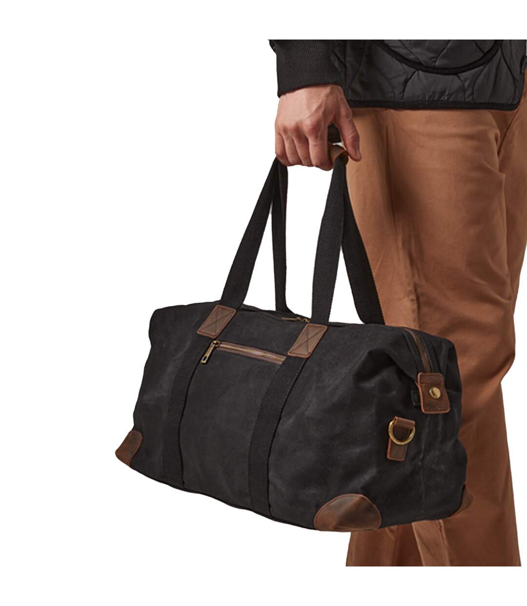 Heritage Leather Handled Holdall One Size Black Quadra-2