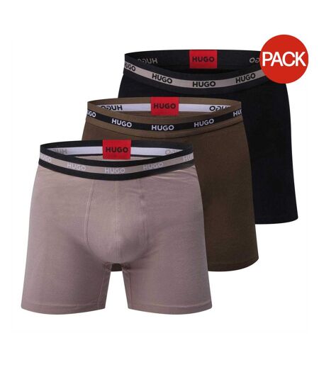 Pack Of 3  Mens Organic Cotton Boxer Shorts  Multicoloured Hugo