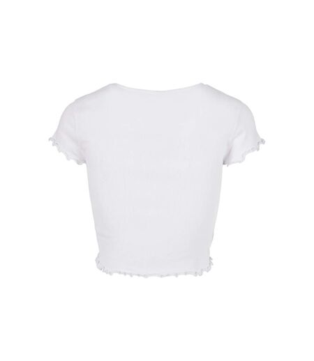 Haut Court Motif/style Côtelé Femme Blanc Urban Classics