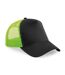 Casquette trucker adulte noir / vert citron Beechfield