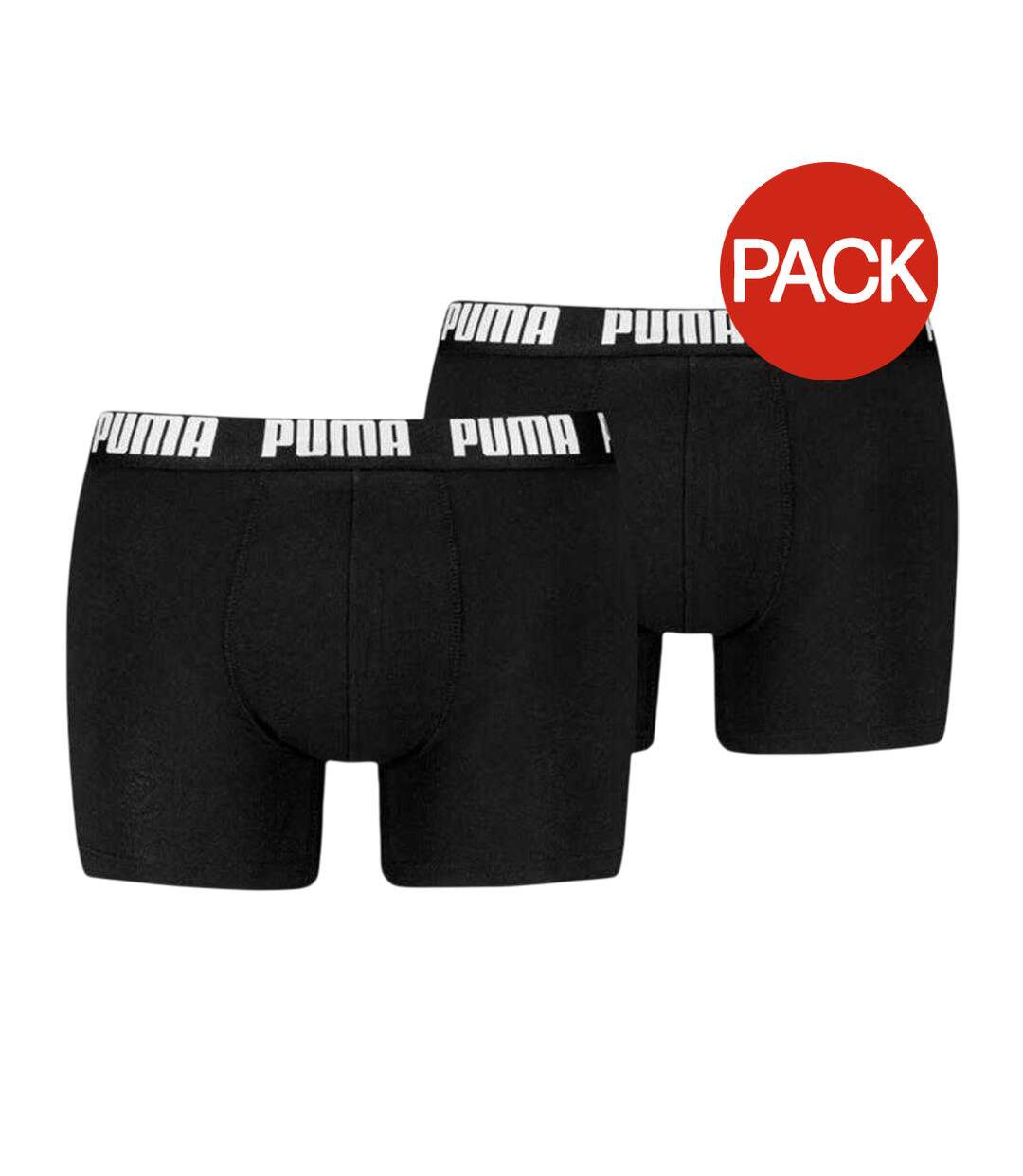 Pack Of 2  Mens Cotton Blend Boxer Briefs  Black White Puma-1