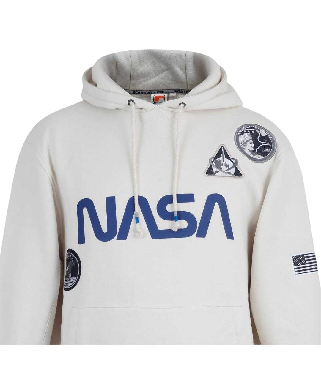 Sweat À Capuche Avec Cordons Motif/style Nasa Homme Blanc Cassé SoulCal-4