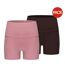 Lot De 2  Shorts Yoga Femme Rose Marron Slazenger-1