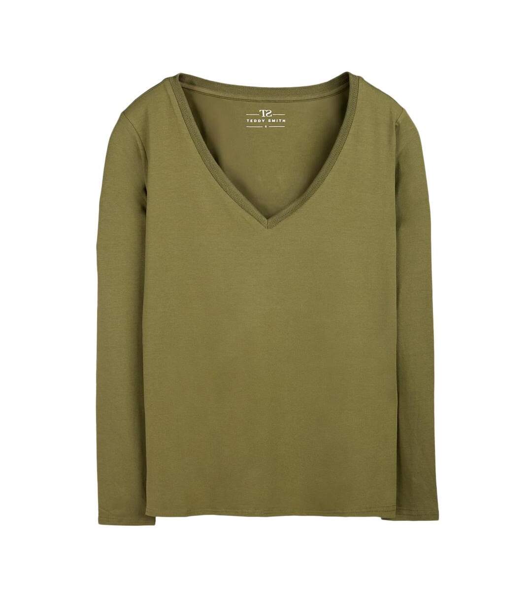 T-shirt kaki femme teddy smith mianas - l-1