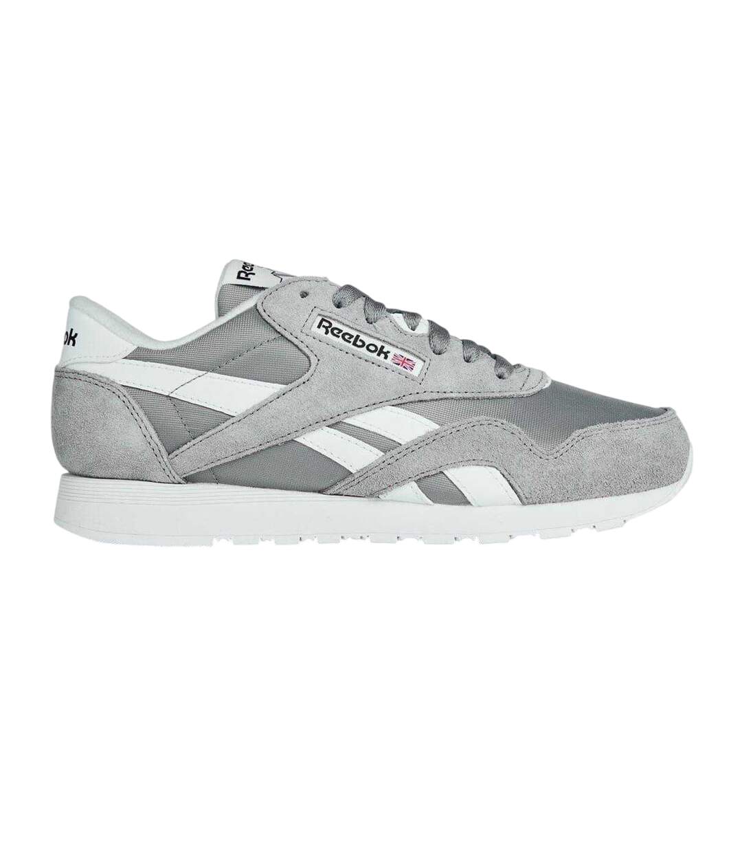 Mens Nylon Suede Panel Trainers Grey White Reebok-1
