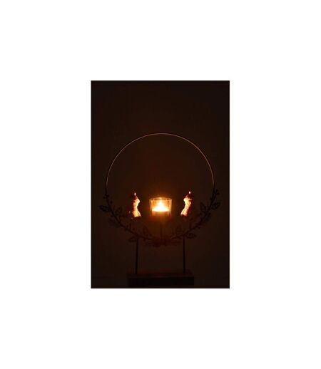 Photophore Cercle Bonhommes de Neige 28cm Multicolore