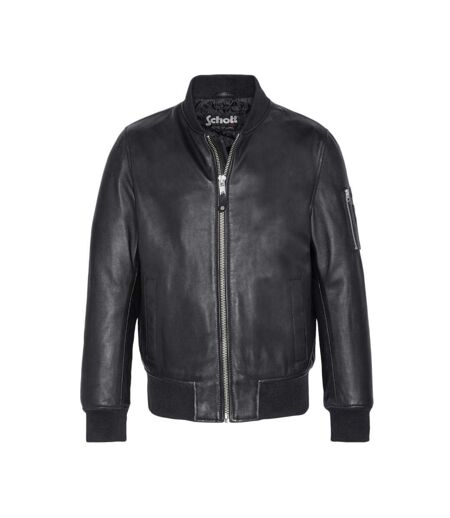 Blouson cuir noir homme schott lcbomba - l