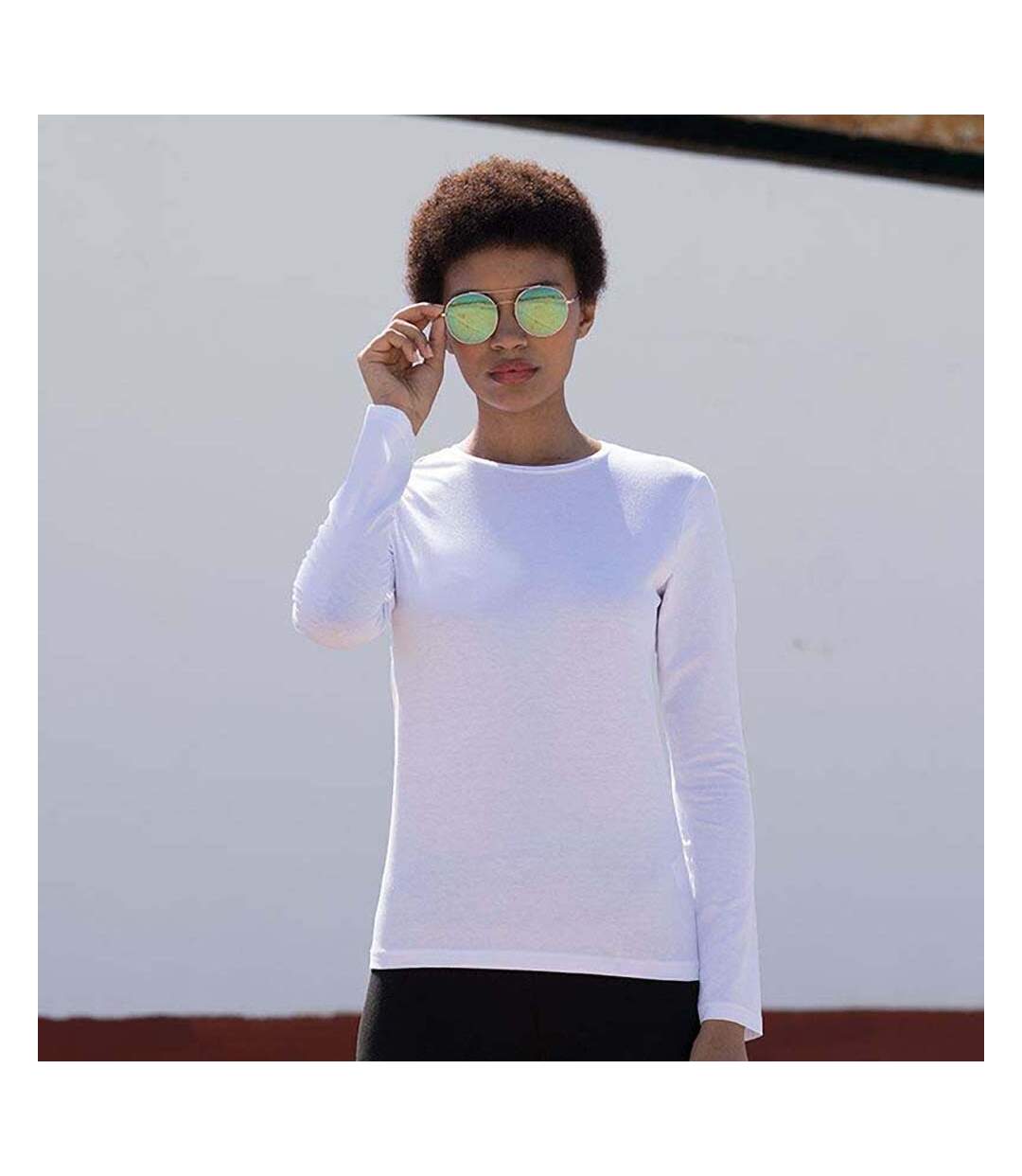 T-shirt À Manches Longues Femme Blanc Skinni Fit-3