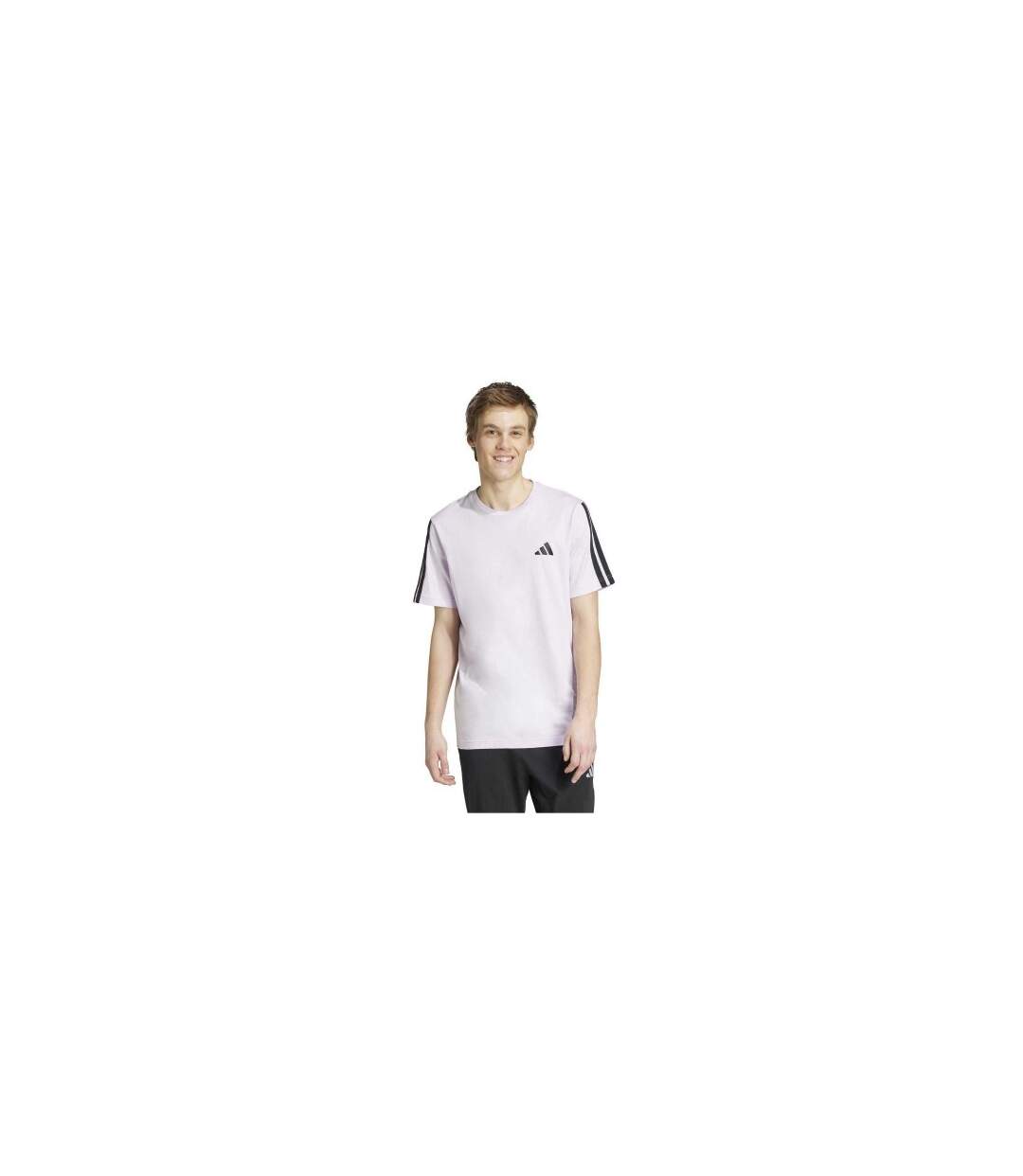 T-shirt Motif/style 3 Rayures Homme Lavande Adidas-1