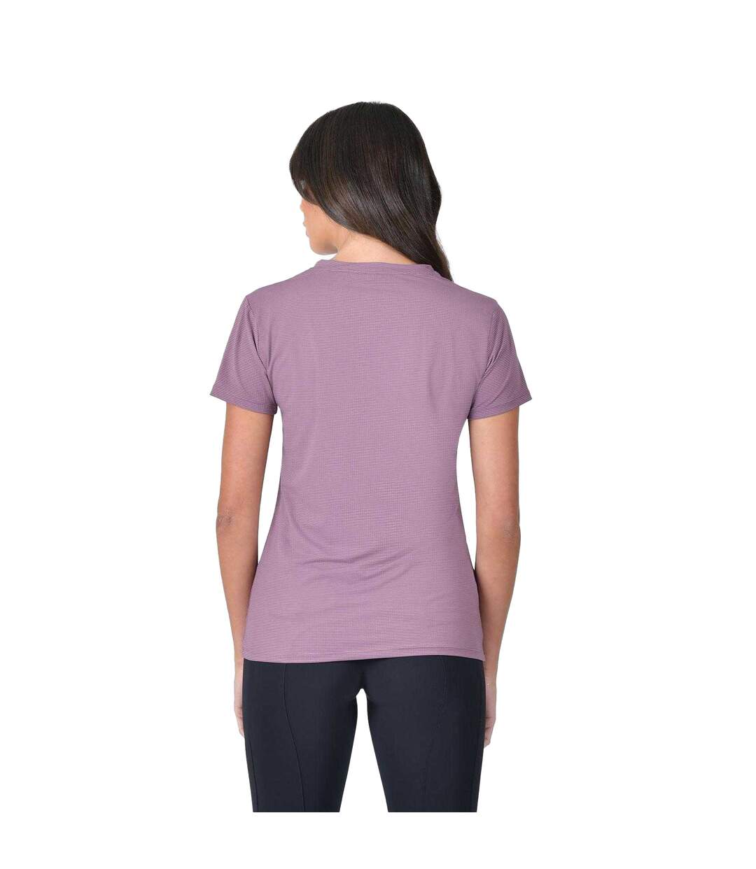 Womens/ladies Copper Ribbed Relaxed Fit T-shirt Mauve Wine Weatherbeeta-2