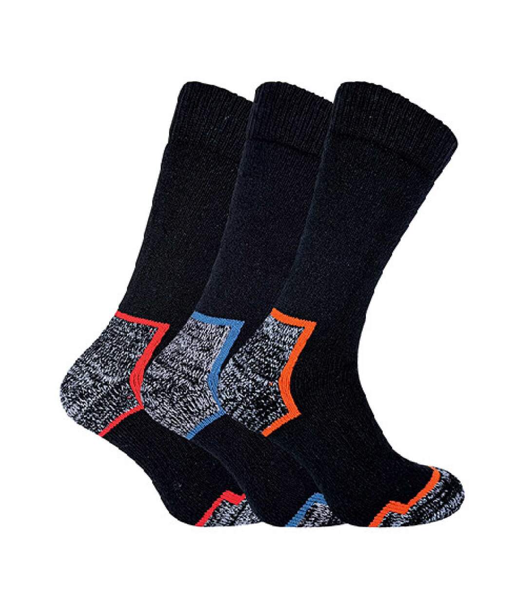 3 Pr Chaussettes de Travail Homme avec Renforcees-1