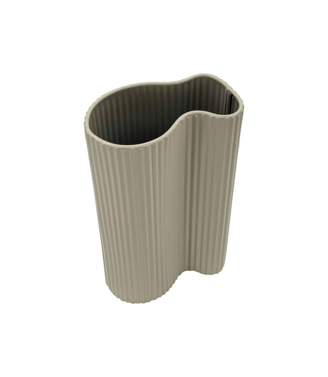 Vase Design en Métal Frankfurt 36cm Beige Foncé-3