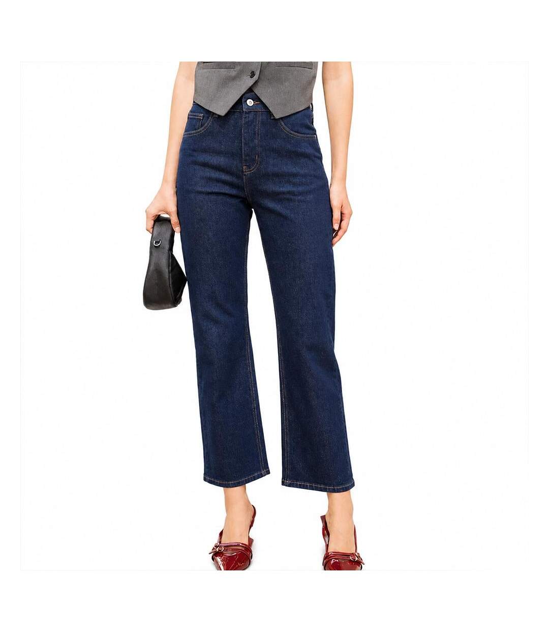 Jean droit bleu foncé femme oraije solange-1