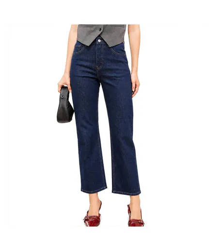Jean droit bleu foncé femme oraije solange