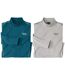 Pack of 2 Men's Funnel Neck Tops - Blue Grey  