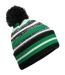 Bonnet multi-sport fan noir/vert gelé/blanc Beechfield-1