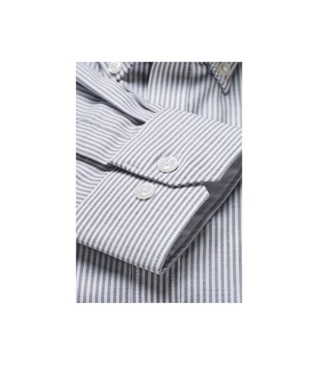 Brook Taverner Mens Lawrence Oxford Formal Shirt (Silver Grey Stripe)