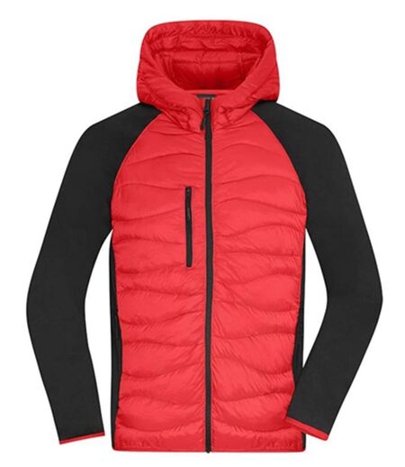 Doudoune hybride homme - JN1330 - rouge et noir