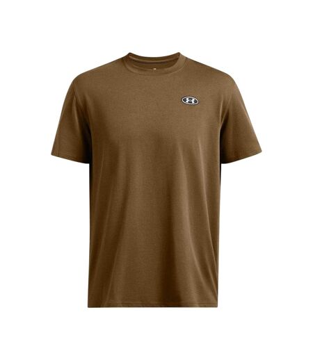 Mens Patch Regular T-shirt Brown Under Armour