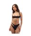 Ensemble Maillot De Bain 2 Pièces Style Découpé Femme Noir Blanc Off White-1
