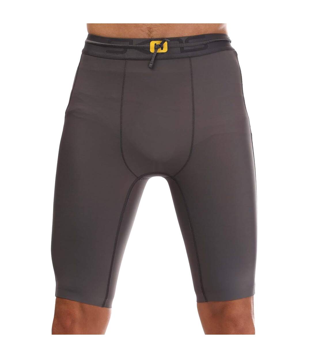 Mens Series-5 Half Length Tights Charcoal Skins-1