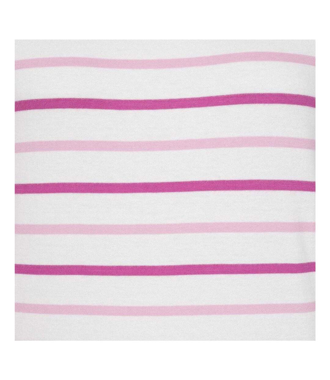 Womens/ladies Breton Colour Stripe Long-sleeved T-shirt Pink Lazy Jacks-3
