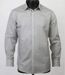 CHALLENGER CH4004 IMPRIME — Chemise à carreaux manches longues gris et bleu : coupe confort en pur coton-3
