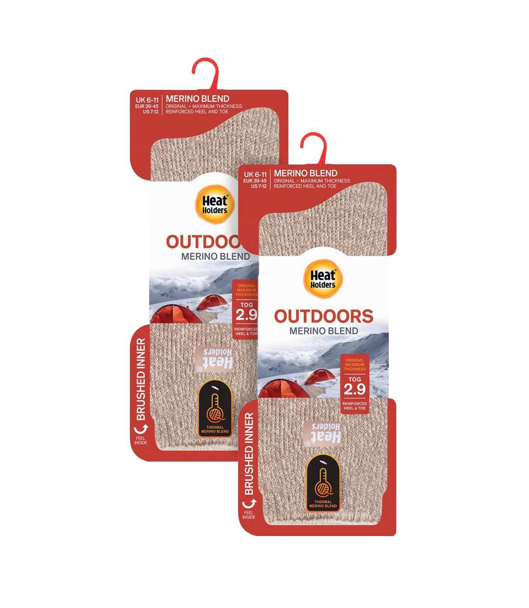 Mens 2 Pack Merino Wool Thermal Socks-2