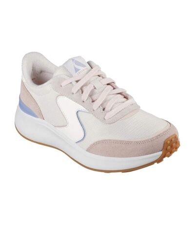 Womens/ladies Blvd Retro Suede Trainers Light Pink Purple Skechers