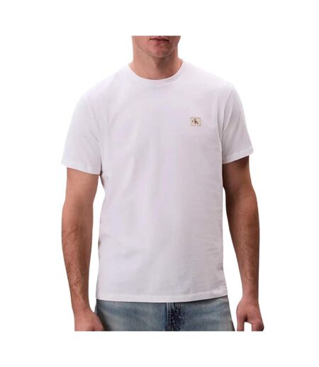 T-Shirt blanc homme calvin klein jeans badge 30s jersey-bright - l