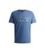 Mens Logo Printed Cotton Jersey T-shirt Blue Hugo-1