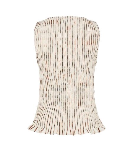 Haut À Smocks Motif/style À Rayures Sonya Femme Beige AmyLynn
