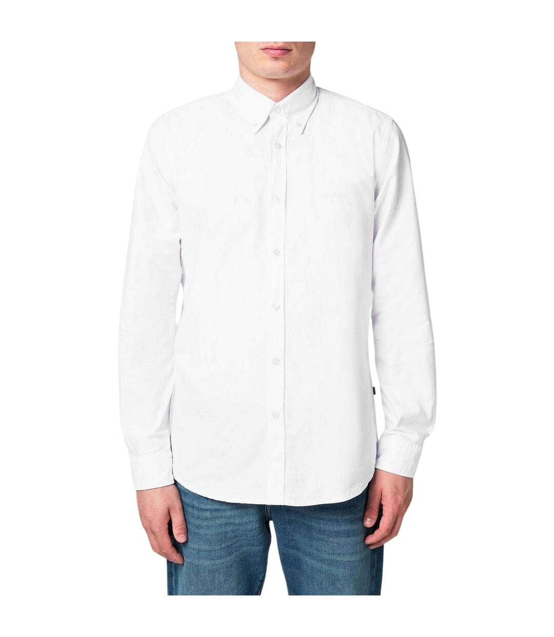 Mens Rickert Oxford Shirt White Boss-1