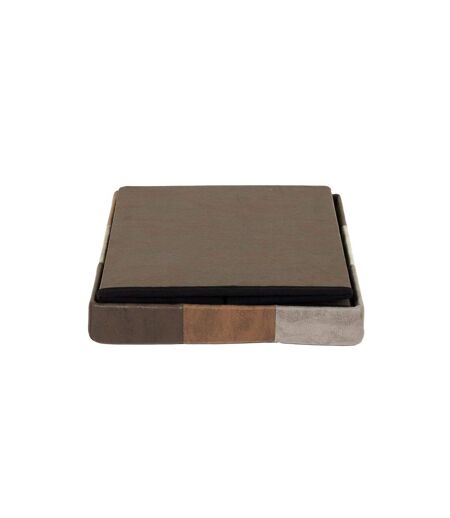 Pouf Coffre Pliable Patchwork Loic 38cm Marron
