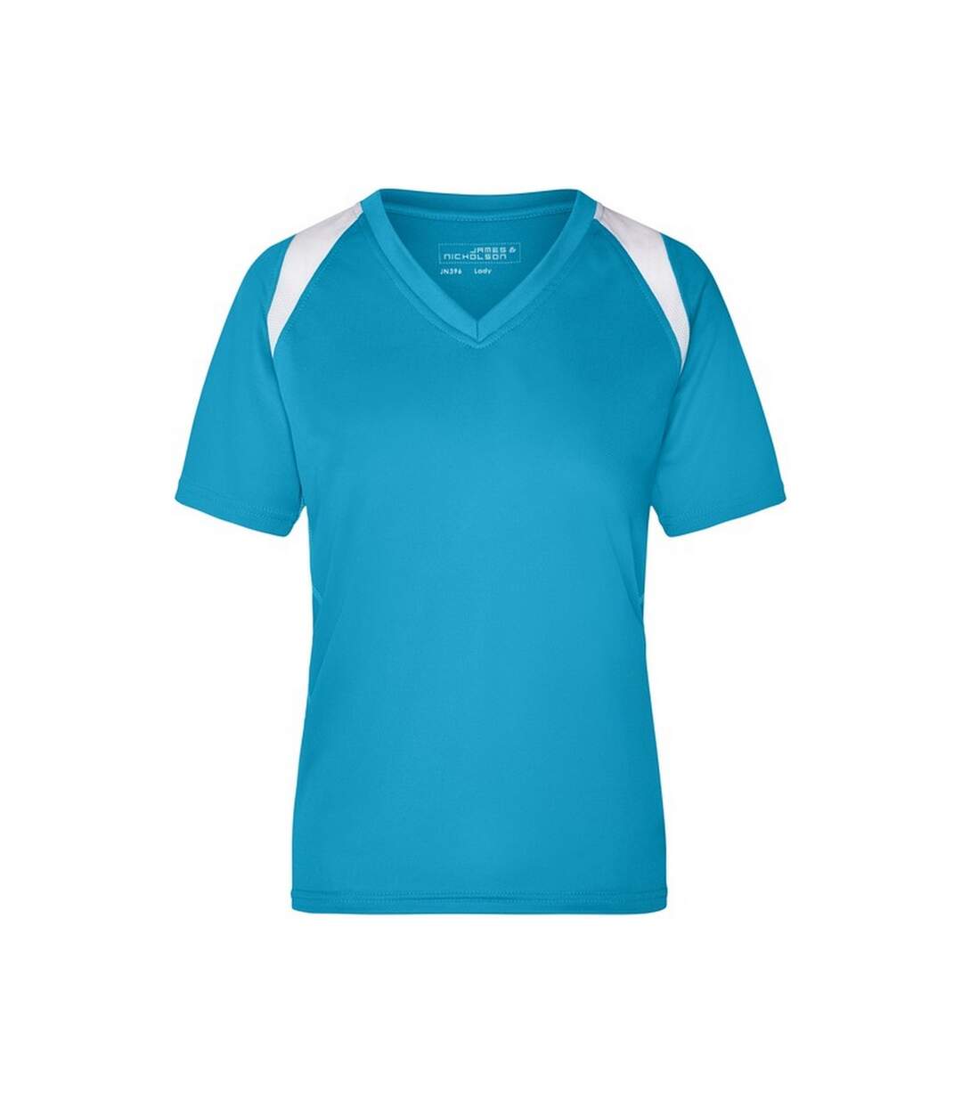 T-shirt Course À Pied Femme Turquoise Vif Blanc James And Nicholson-1
