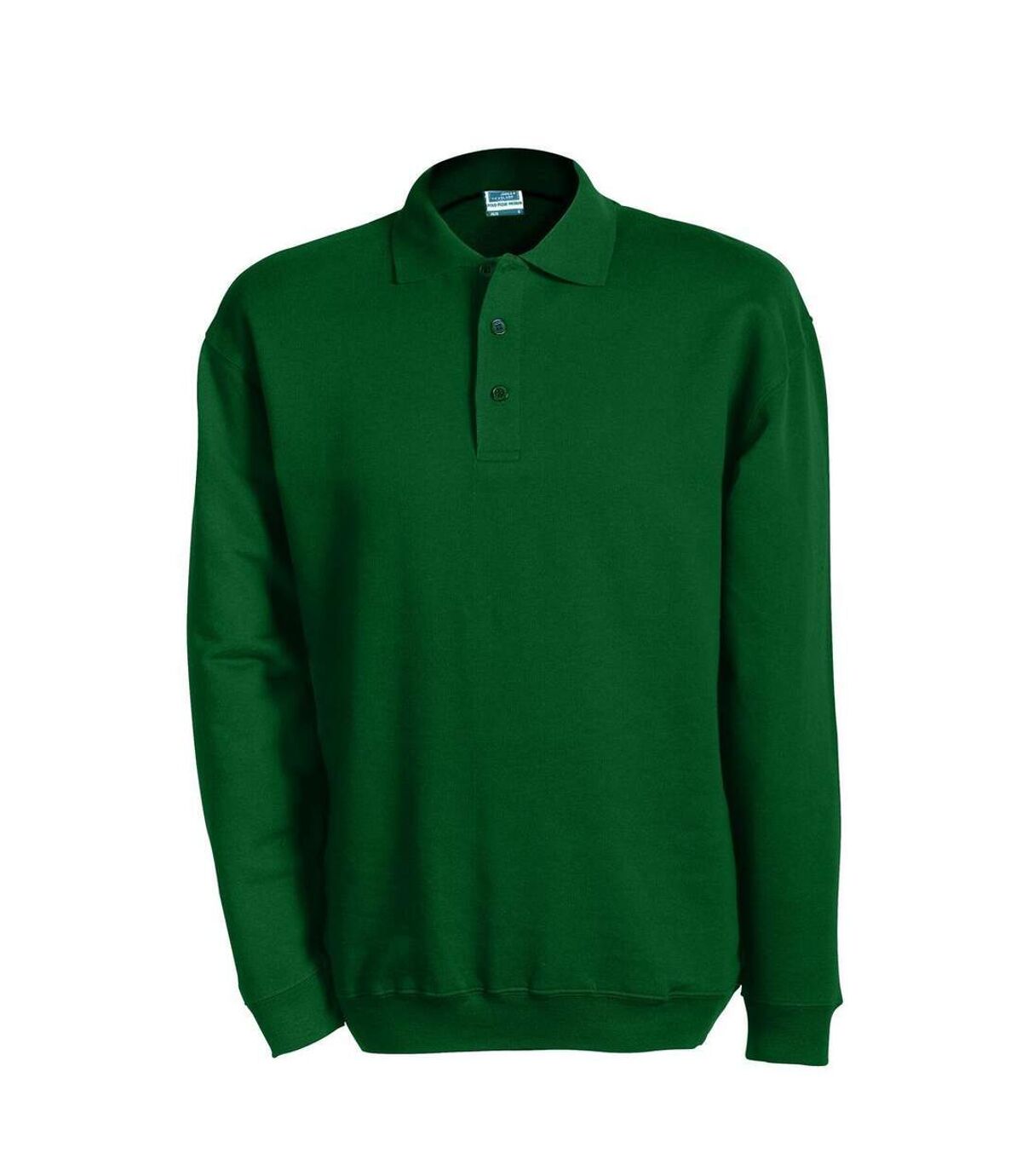 Sweat-shirt col polo - homme - JN041 - vert foncé