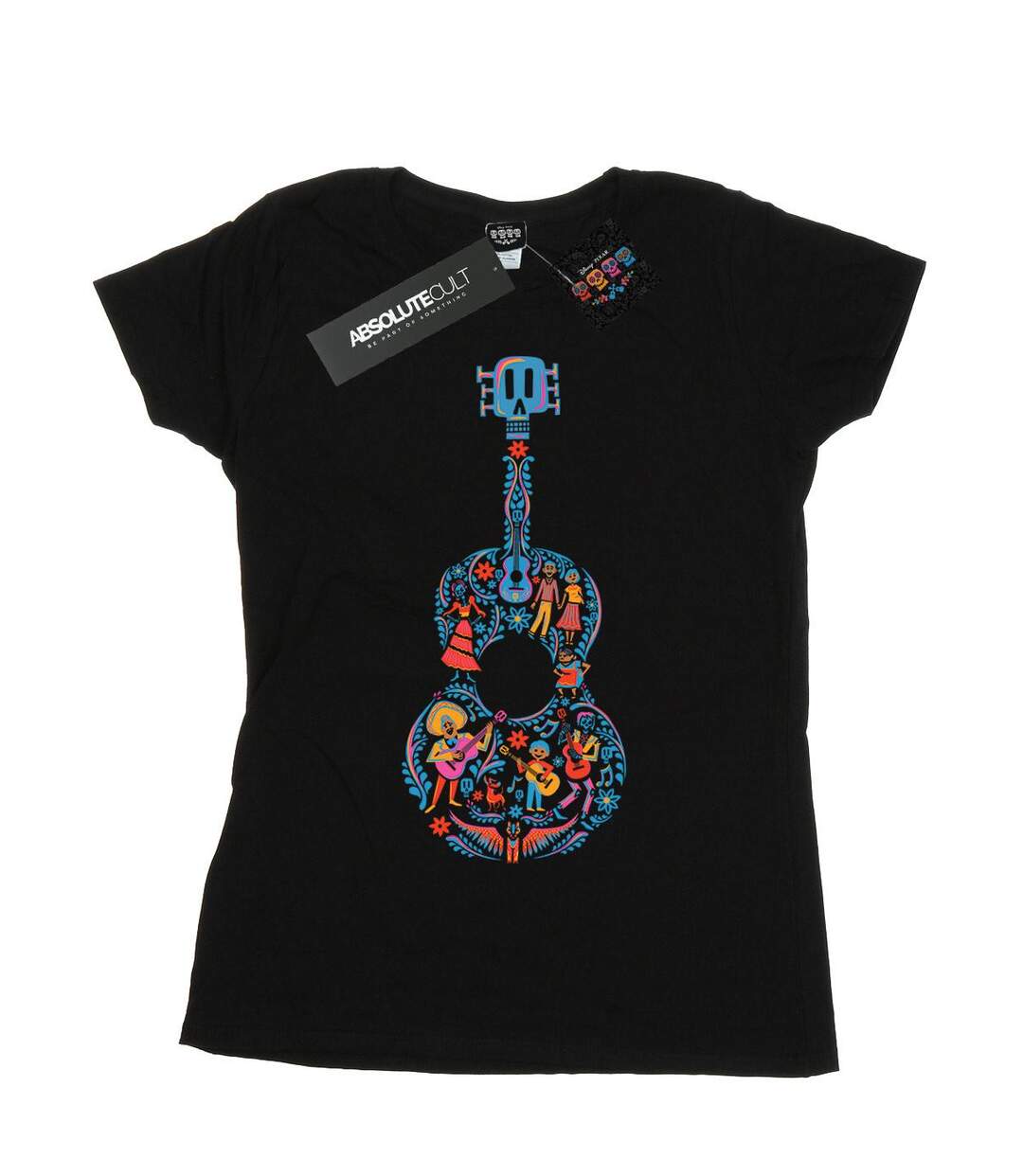 Disney - T-shirt COCO GUITAR PATTERN - Femme (Noir) - UTBI14297-1