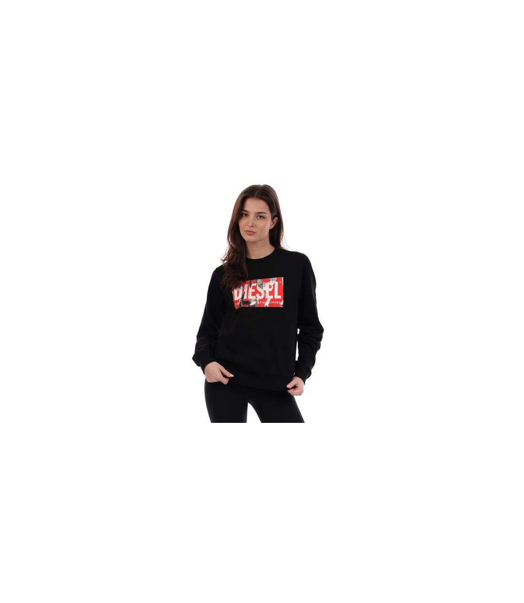 Sweat Motif/style Logo Bloc Femme Noir Diesel-1