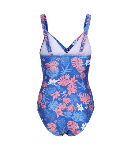 Womens/ladies sakari family hawaiian tummy control one piece swimsuit oxford blue Regatta