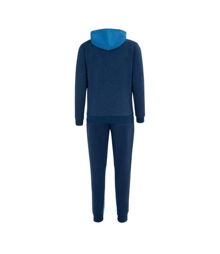 Mens Two Tone Cotton Blend Workout Tracksuit Navy Royal Blue Lonsdale