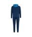 Mens Two Tone Cotton Blend Workout Tracksuit Navy Royal Blue Lonsdale-2