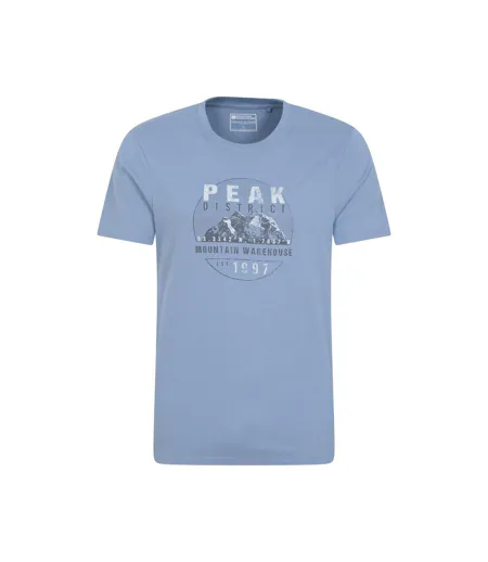 Mens Peak District Short-sleeved T-shirt Blue Mountain Warehouse